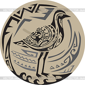 Golden Plover Standing Circle Tribal Art - vector image