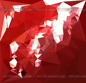 Coquelicot Red Abstract Low Polygon Background - vector image