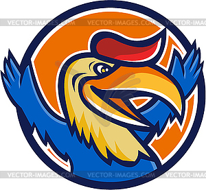 Hornbill Open Arms Circle Cartoon - vector EPS clipart