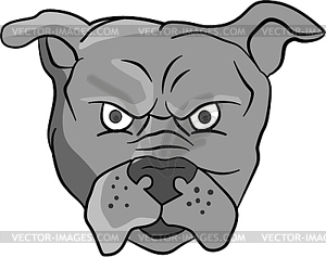 Angry Bulldog Head Cartoon - vector clip art