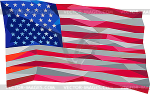 USA Flag Stars and Stripes Low Polygon - stock vector clipart