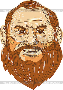 Man Bearded Face Retro - vector clipart