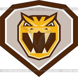 Angry Horned Viper Crest Retro - vector clipart