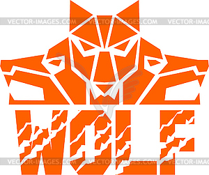 Wolf Pack Head Retro - vector image