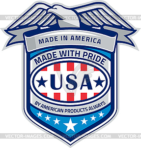 Made In America Eagle Patriotic Shield Retro - vector clip art