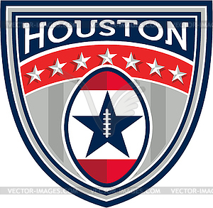 American Football Houston Stars Stripes Crest Retro - vector clipart