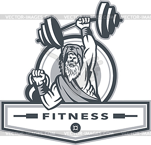 Berserker Lifting Barbell Kettlebell Fitness - vector image