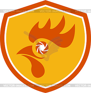 Rooster Eye Shutter Crest Retro - vector clipart