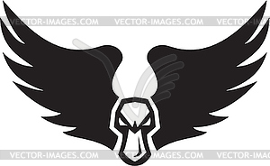 Angry Mallard Duck Head Wings Retro - vector clipart