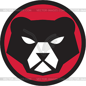 American Black Bear Head Circle Retro - vector clip art