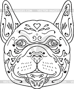 French Bulldog Head Mandala - vector clip art