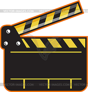 Movie Camera Slate Clapper Board Open Retro - vector image