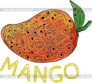 Манго Juicy Fruit Mandala - векторное изображение клипарта