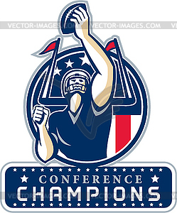 Football Conference Champions New England Retro - vector clip art