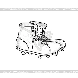 Vintage American Football Boots Drawing - vector clip art