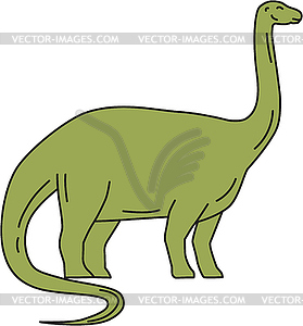 Brontosaurus Mono Line - royalty-free vector image