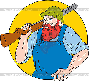 Paul Bunyan Hunter Circle Drawing - vector image