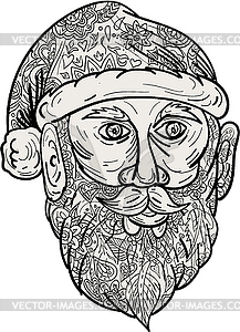 Santa Claus Head Mandala - royalty-free vector clipart