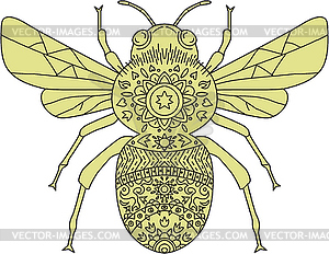 Bumble Bee Mandala - vector image