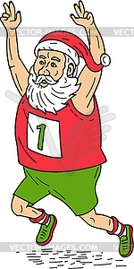 Santa Claus Father Christmas Running Marathon - vector image