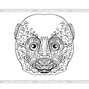 Lemur Head Mandala - vector EPS clipart