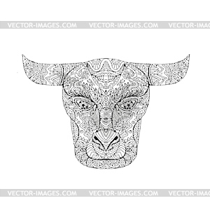Taurus Bull Head Mandala - stock vector clipart