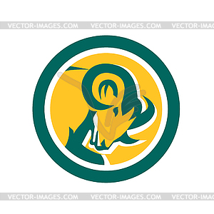 Bighorn Ram Sheep Head Circle - vector image