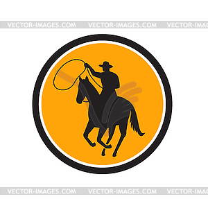 Rodeo Cowboy Team Roping Circle - vector image