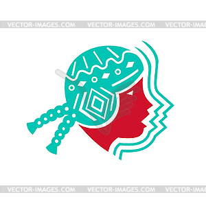 South American Girl Icon - vector image