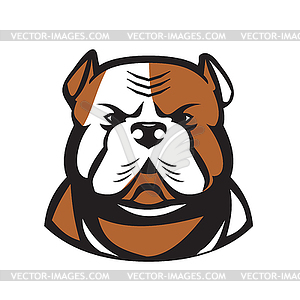 American Bulldog Head Front Retro - royalty-free vector image