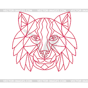 Lynx Bobcat Head Mono Line - vector image