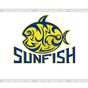 Ocean Sunfish Tribal Art - vector clipart