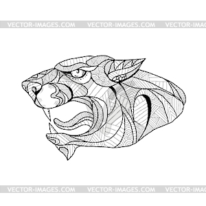 Panther Head Zentagle - vector clipart