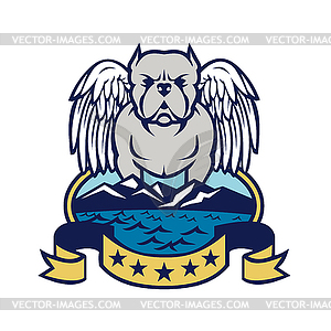 American Bully Dog Angel Wings Island - vector EPS clipart