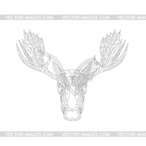 Bull Moose Head Doodle - vector clipart