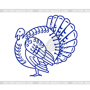 Wild Turkey Side Paper Cut - vector clipart