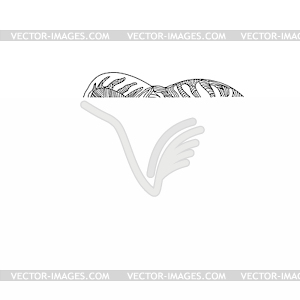 Argali Mountain Sheep Head Doodle Art - vector image