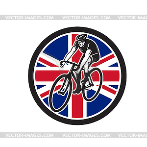 British Cyclist Cycling Union Jack Flag Icon - vector image