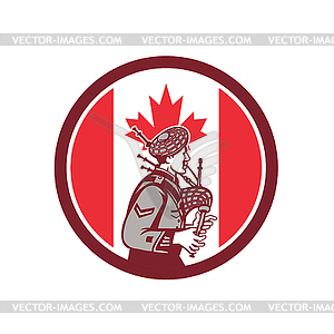 Canadian Bagpiper Canada Flag Icon - color vector clipart