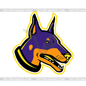 Doberman Pinscher Dog Mascot - vector clipart