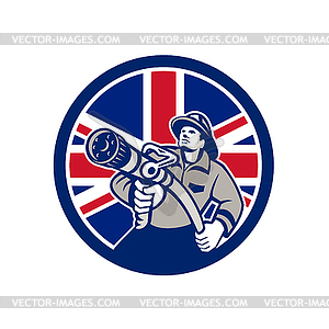 British Firefighter Union Jack Flag Icon - vector clipart / vector image