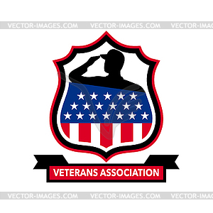 American Veteran Shield Icon - vector clip art
