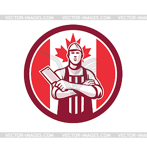 Canadian Butcher Front Canada Flag Icon - vector clipart