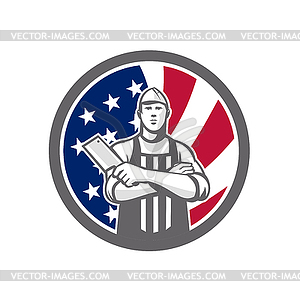 American Butcher Front USA Flag Icon - vector image