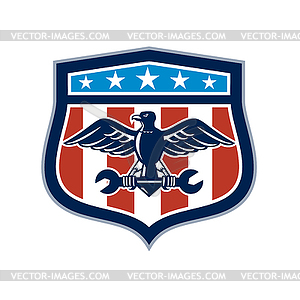 American Eagle Mechanic USA Flag Crest - vector EPS clipart