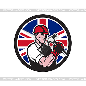 British Handyman Union Jack Flag Icon - vector clipart