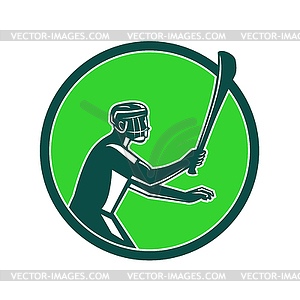 Hurling Player Icon Retro - vector image