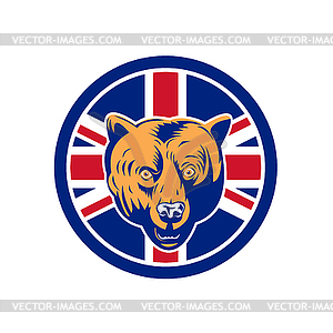 British Bear Union Jack Flag Icon - vector clipart