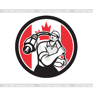 Canadian Cable Installer Canada Flag Icon - vector EPS clipart