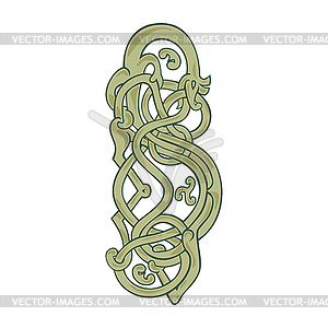 Urnes Snake Mono Line - vector image